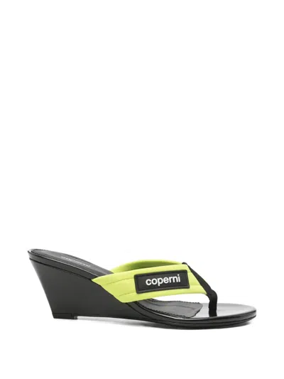 Coperni Logo-patch Wedge Sandals In Multi
