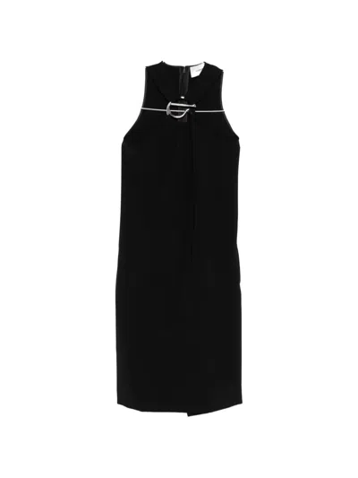 Coperni Logo-plaque Midi Dress In Black