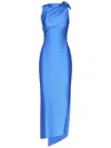 Coperni Womens Blue Sapphire Floral-embellished Asymmetric Stretch-jersey Maxi Dress
