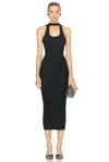 Coperni Stretch Viscose Halter Neckline Midi Dress In Black