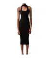 Coperni Stretch Viscose Halter Neckline Midi Dress In Black