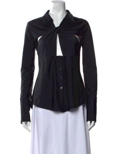 Pre-owned Coperni Long Sleeve Button-up Top In Black