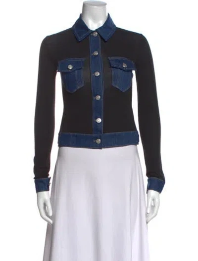 Pre-owned Coperni Long Sleeve Button-up Top In Black
