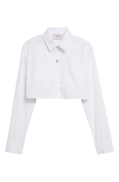 COPERNI LONG SLEEVE COTTON BUTTON-UP CROP SHIRT