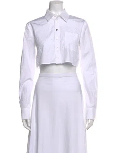 Pre-owned Coperni Long Sleeve Crop Top In White