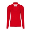 Coperni Cut-out Ribbed-knit Top In Red