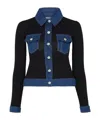 Coperni Second Skin Denim-trimmed Ribbed Stretch-lyocell And Cotton-blend Shirt In Black
