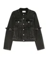 Coperni Oversized Black Denim Jacket With Unique Strap Details In Black