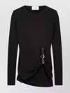 Coperni Long Sleeve Fitted Top With Side Detail In Black