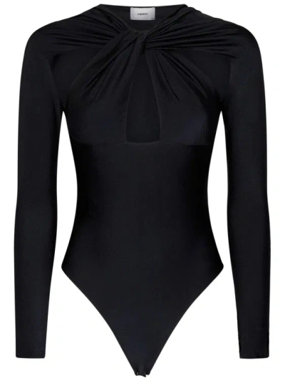 Coperni Long-sleeved Black Stretch Jersey Bodysuit