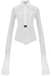 Coperni Logo-patch Poplin Bodysuit In White