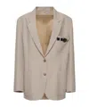 Coperni Tailored Beige Jacket With Single-breasted Design In Neutral