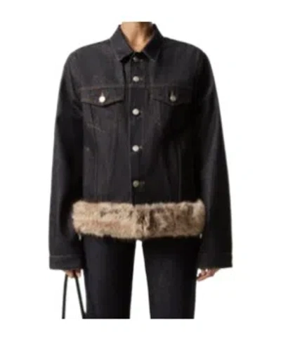 Coperni Long-sleeved Denim Jacket In Black