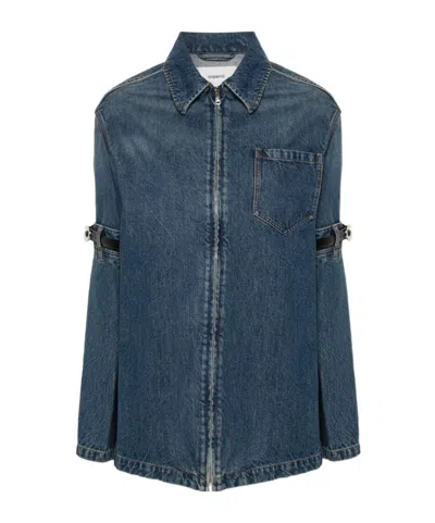 Coperni Hybrid Cotton Denim Jacket In Blue Vintage