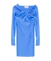 Coperni Twisted Cut-out Jersey Dress In Blue