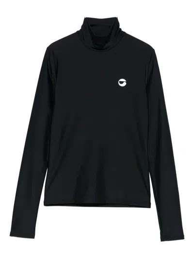 Coperni Long-sleeved High-neck Top In Black