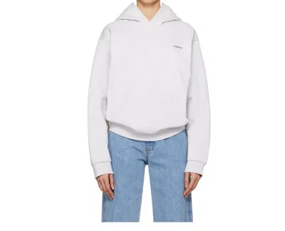 Coperni Long-sleeved Hooded Hoodie In White