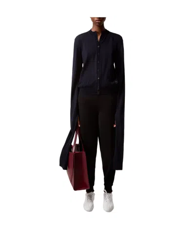 Coperni Long-sleeved Knitted Cardigan In Black