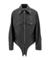 Coperni Long-sleeved One-piece Leather Jacket In Black