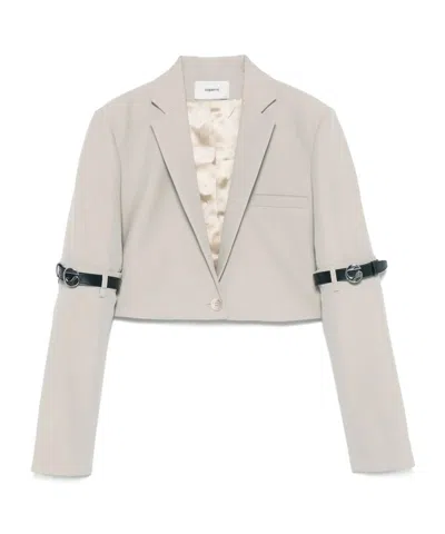Coperni Long-sleeved Suit Coat In White