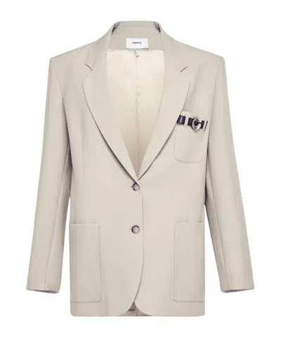 Coperni Long-sleeved Suit Jacket In White