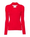 Coperni Cut-out Knitted Top In Red