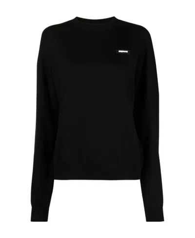 Coperni Long-sleeved Crewneck Sweatshirt In Black
