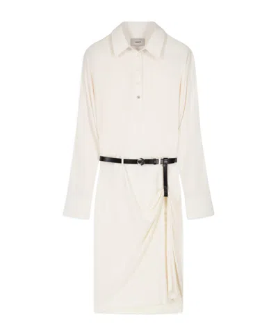 Coperni Long-sleeved Dress In White