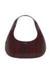 Coperni Loop Swipe Python-print Tote Bag In Burgundy