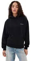 Coperni Black Sweatshirt With Logo Lettering And Front Kangaroo Pocket In Cotton Woman In Black