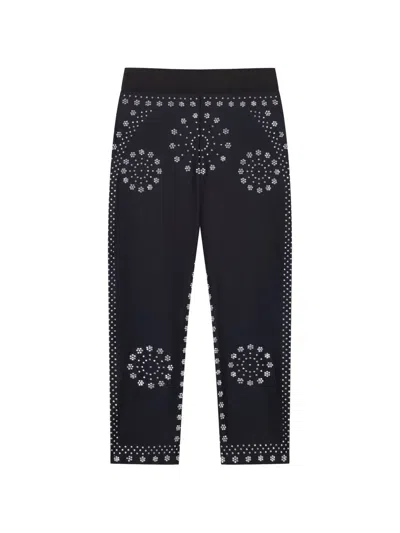 Coperni Mantra-print Cycling Trousers In Black