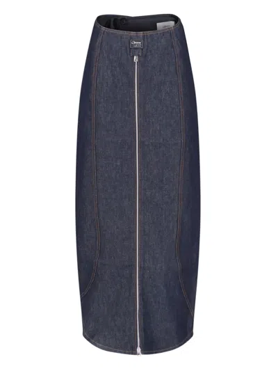 Coperni Maxi Sheath Skirt In Blue