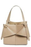 Coperni Medium Belt Cabas Leather Tote In Beige Taupe