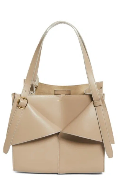 Coperni Medium Belt Cabas Leather Tote In Neutral