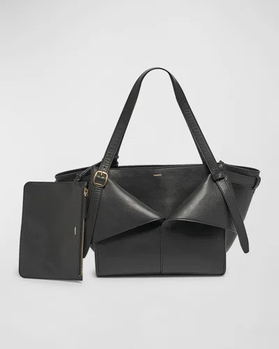 Coperni Medium Belt Leather Shoulder Bag In Black