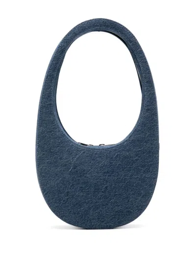 Coperni Medium Blue Denim Mini Bag In Green