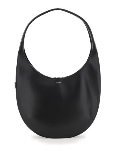 COPERNI 'SWIPE MEDIUM' BLACK SHOULDER BAG WITH LOGO ON FRONT IN LEATHER WOMAN