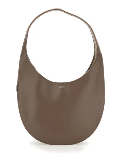 COPERNI 'SWIPE MEDIUM' BROWN SHOULDER BAG WITH LOGO ON FRONT IN LEATHER WOMAN
