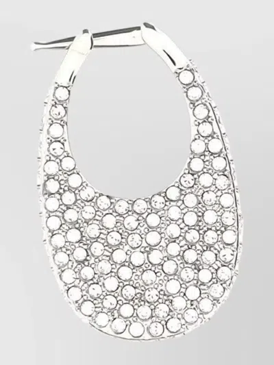 Coperni Medium Swi Crystal-embellished Hoop Earrings In Metallic