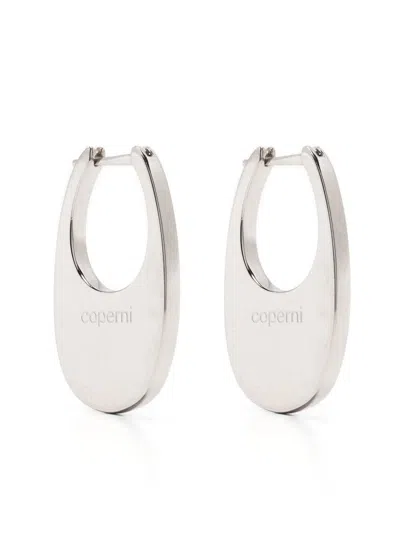 COPERNI COPERNI MEDIUM 'SWIPE' EARRINGS IN SILVER-TONE METAL