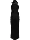 Coperni Layered Mesh Body-con Dress In Black