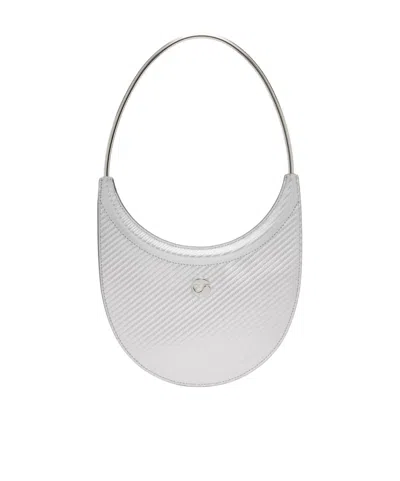 Coperni Metal Strap Shoulder Bag In Silver