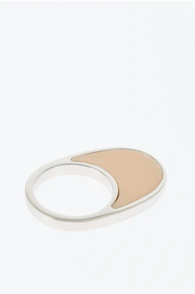 Coperni Metal Swipe Ring With Enamelled Detail In Gold