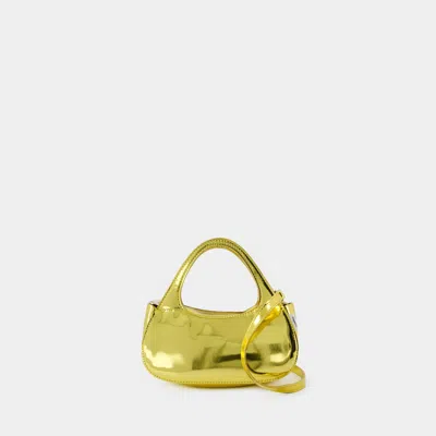 Coperni Micro Baguette Swipe Bag Handbag In Gold