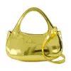 Coperni Metallic Micro Baguette Swipe Bag In Gold