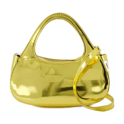 Coperni Metallic Micro Baguette Swipe Bag In Gold