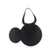 Coperni Mickey Black Handbag With Cut-out Handle And Logo Lettering On The Front In Leather In Black