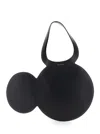 Coperni 'mickey' Black Handbag With Cut-out Handle And Logo Lettering On The Front In Leather Woman