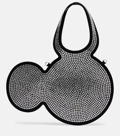 Coperni Mickey Mini Embellished Tote Bag In Black