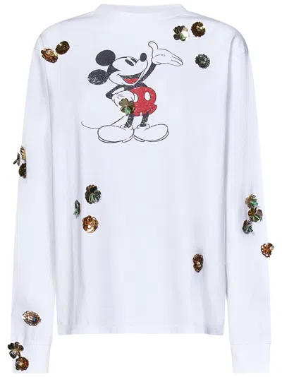 COPERNI COPERNI MICKEY MOUSE SEQUINED LONG-SLEEVE COTTON T-SHIRT